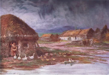 Ein Dorf in Achill, aus Einblicke in viele Länder: Irland, veröffentlicht von Adams & Charles, 1909